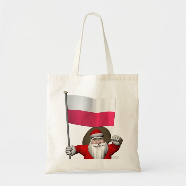 Jultomten med Flagga Polen Tygkasse (Framsidan)