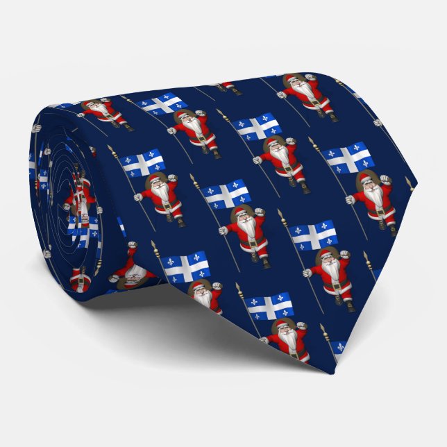 Jultomten med Flagga Québec Slips (Rullad)