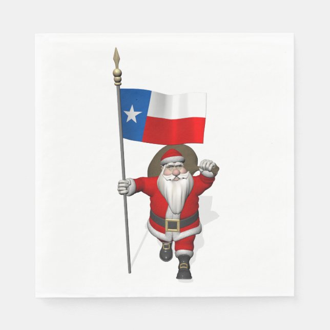 Jultomten med Flagga Texas Pappersservett (Framsidan)