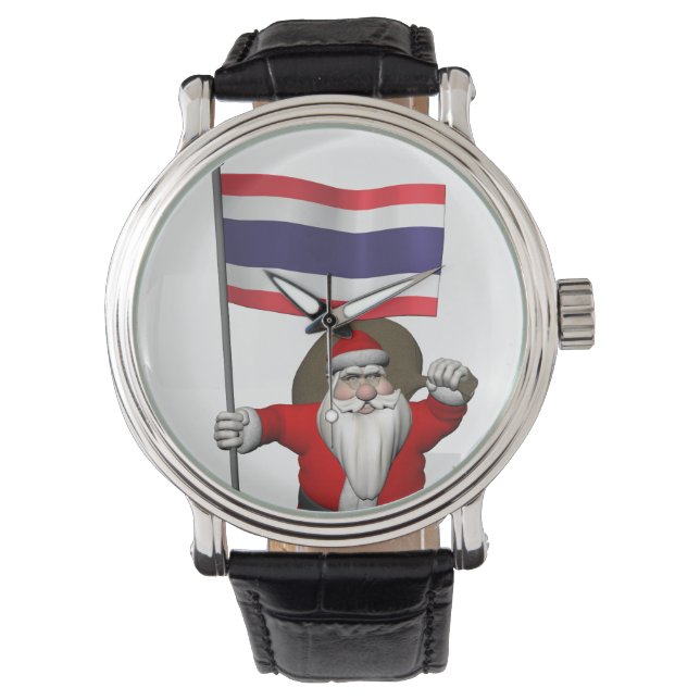 Jultomten med Flagga Thailand Armbandsur (Framsida)
