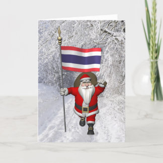 Jultomten med Flagga Thailand Helgkort