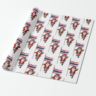 jultomten med Flagga Thailand Presentpapper