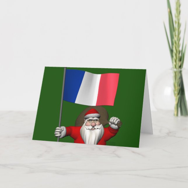 Jultomten med Frankrike Helgkort (Framsida)