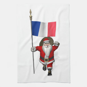 jultomten med Frankrike Kökshandduk