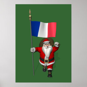 Jultomten med Frankrike Poster
