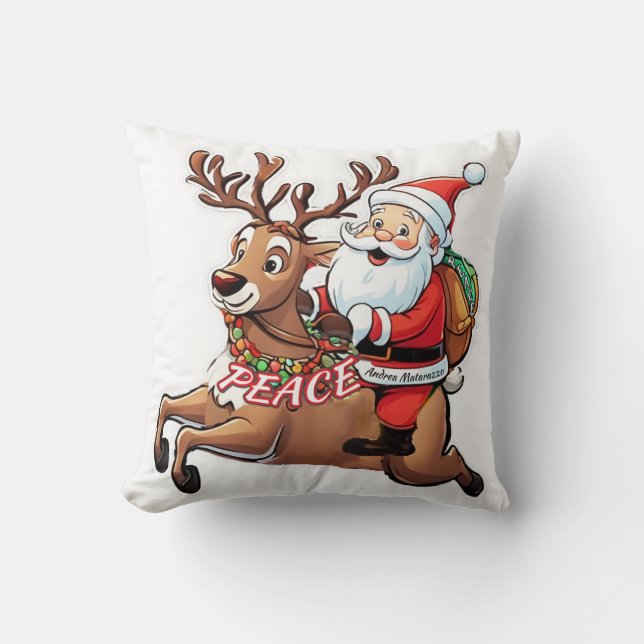 Jultomten med fredsgåvor kudde (Framsida)