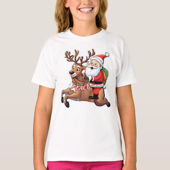 Jultomten med fredsgåvor t shirt (Framsida)