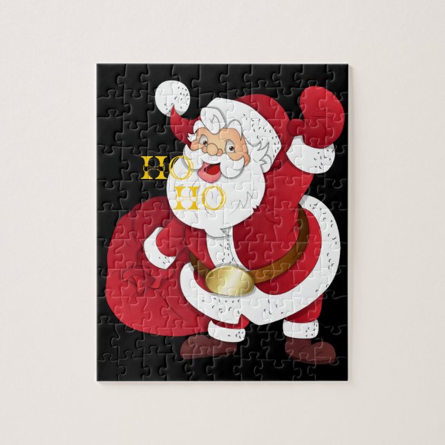 Jultomten med gåspussel. pussel (Vertikal)