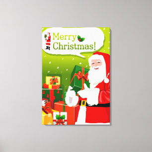 Jultomten med gåvor canvastryck