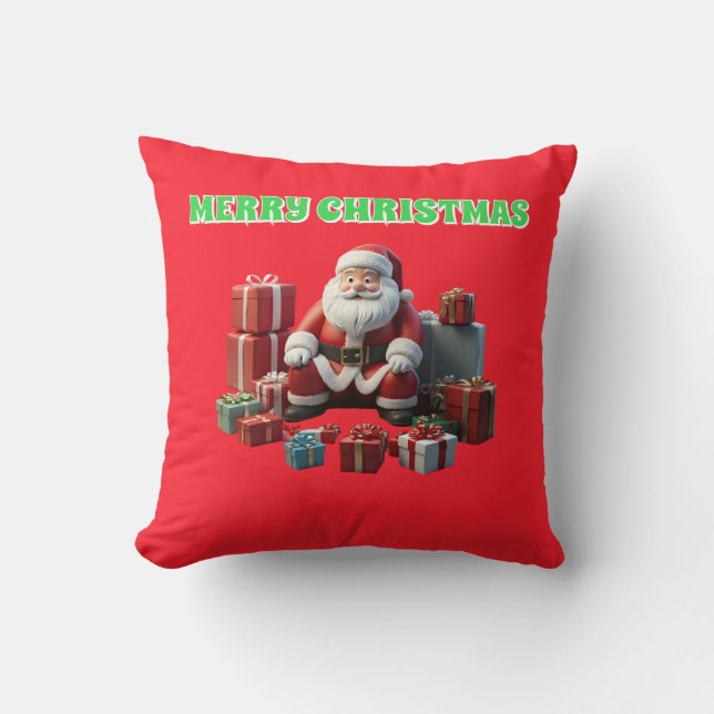 Jultomten med gåvor kudde (Framsida)