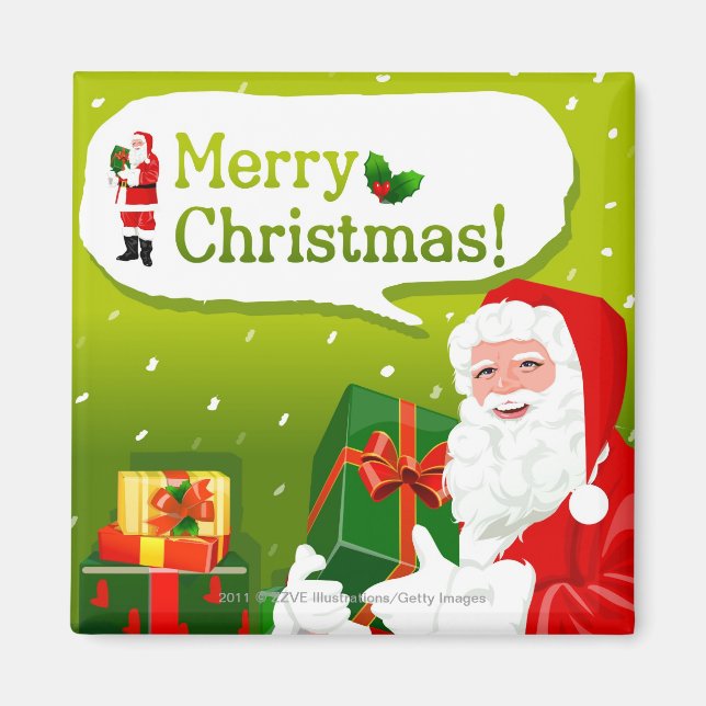 Jultomten med gåvor magnet (Framsidan)