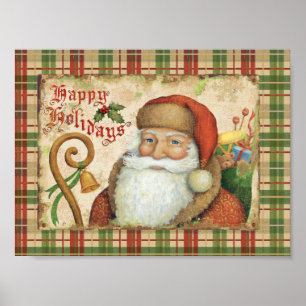 Jultomten med gåvor poster