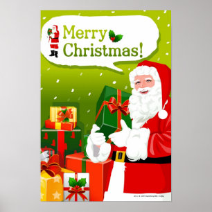 Jultomten med gåvor poster