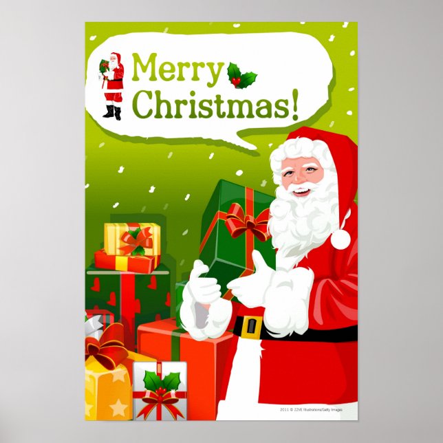 Jultomten med gåvor poster (Framsidan)