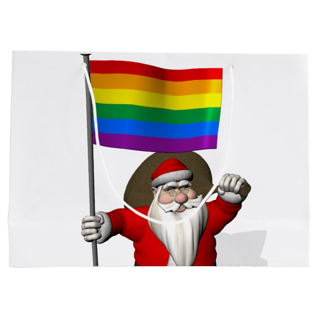 Jultomten med gay prideregnbågeflagga (Baksidan)
