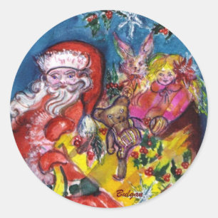 JULTOMTEN MED GIFTS RUNT KLISTERMÄRKE