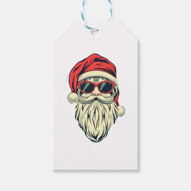 jultomten med glasögon presentetikett (Framsidan)