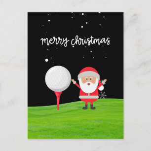 Jultomten med golf boll på julen vykort