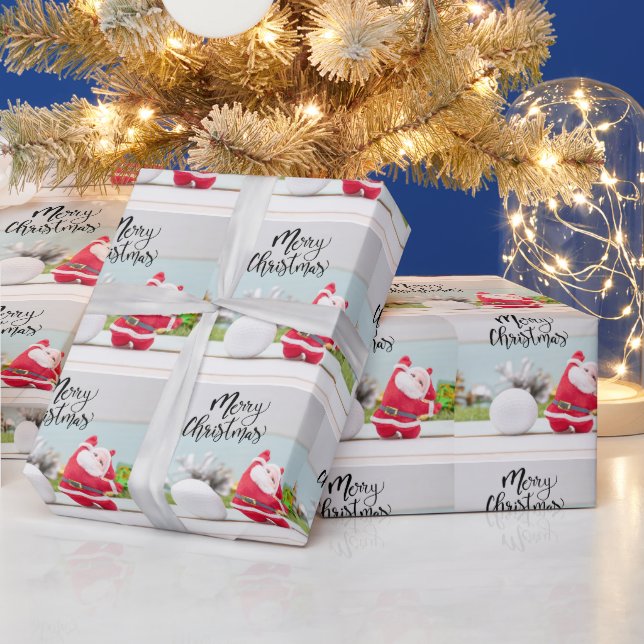 Jultomten med golf boll till jul presentpapper (Helgdagar)