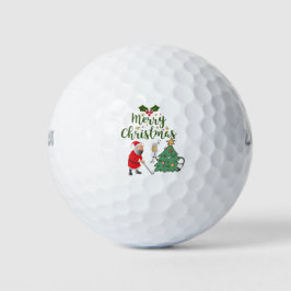 Jultomten med golfgolfer i boll God jul