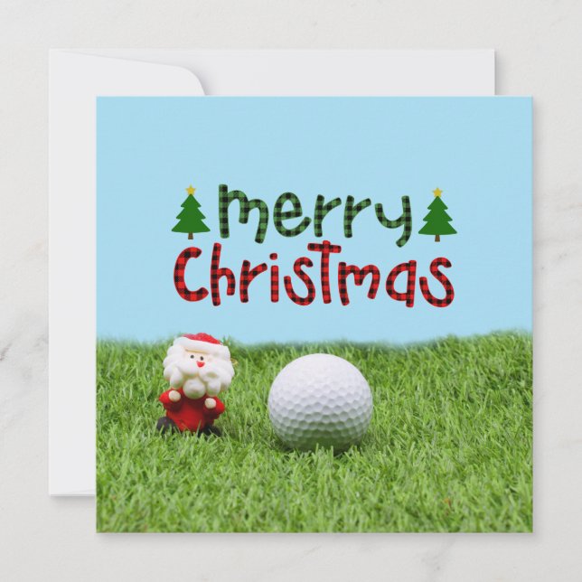 Jultomten med golfgolfer i boll God jul Kort (Framsida)