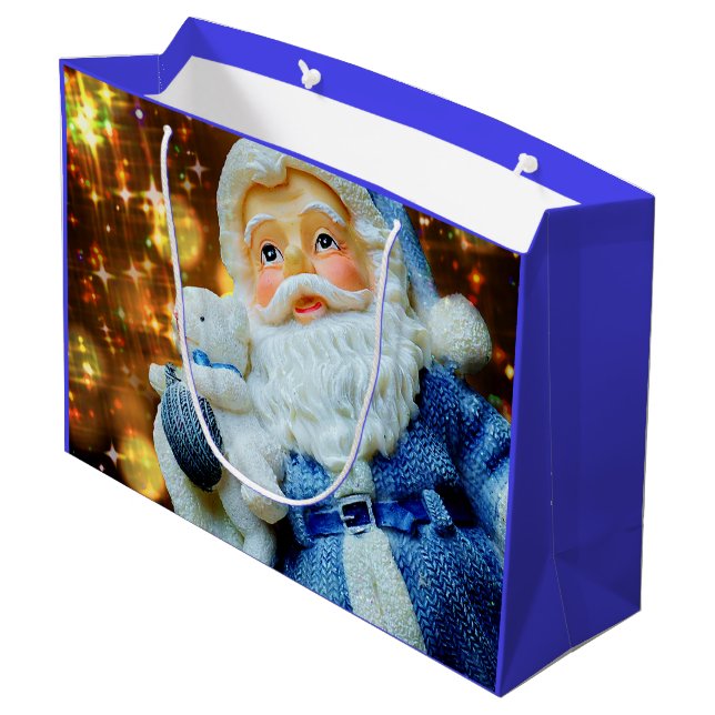 Jultomten med Guld Gnistra Gift Bag (Baksidan Vinklad)