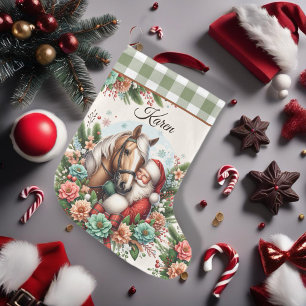 Jultomten med hästjul stor julstrumpa