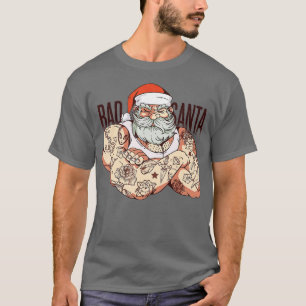 Jultomten med Hat Beard för Bad Santa Kristus T Shirt