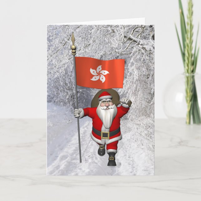 Jultomten med Hongkongs inträde Helgkort (Framsida)