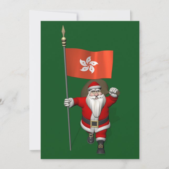 Jultomten med Hongkongs inträde Julkort (Framsida)
