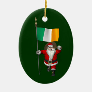 jultomten med Irlands inträde Julgransprydnad Keramik