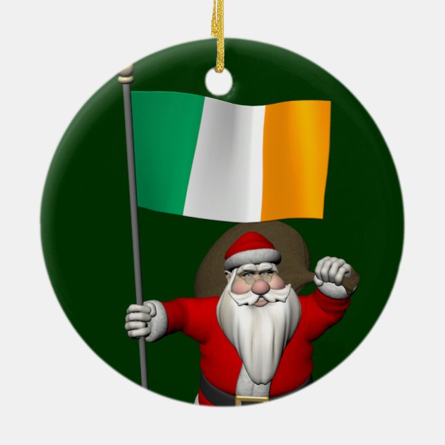 Jultomten med Irlands inträde Julgransprydnad Keramik (Baksidan)