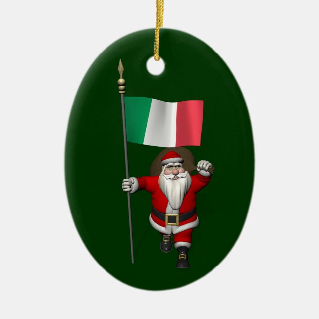 Jultomten med Italien Julgransprydnad Keramik (Framsidan)