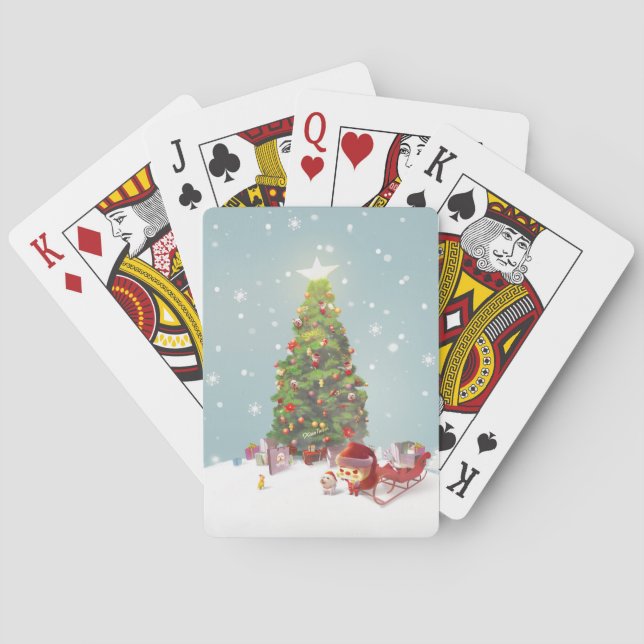 Jultomten med Julgran Casinokort (Baksidan)