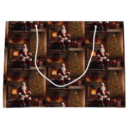 Jultomten med Julgran & Fireplace