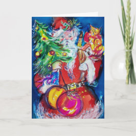 JULTOMTEN MED JULGRAN OCH GIFTS HELGKORT