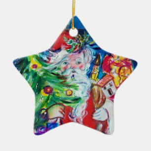 JULTOMTEN MED JULGRAN OCH GIFTS Red Ruby Julgransprydnad Keramik