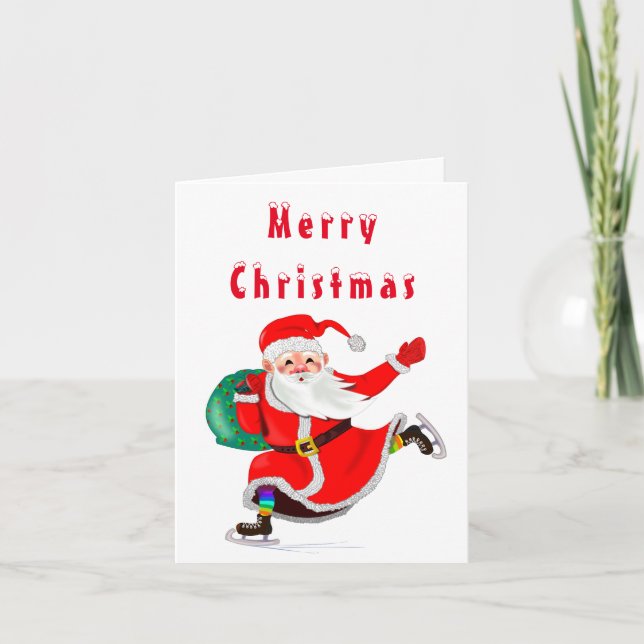 Jultomten med julkort anteckningskort (Framsida)