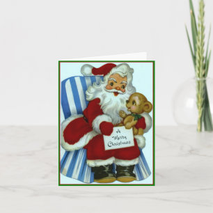 Jultomten med julnallen - vintage helgkort