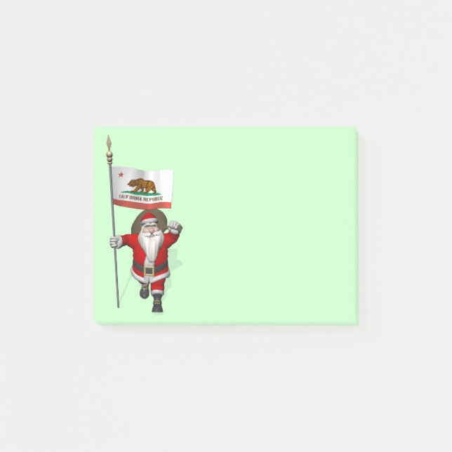 Jultomten med Kaliforniens inträde Post-it Block (Framsida)