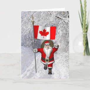 Jultomten med kanadensiska tecken helgkort