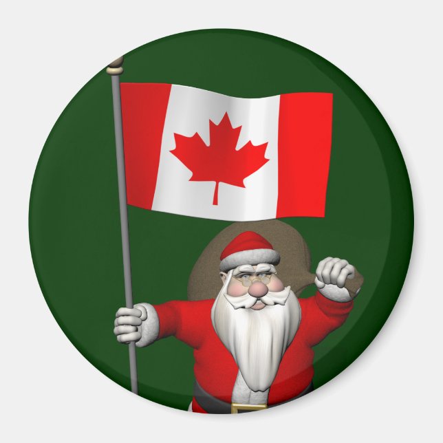 Jultomten med kanadensiska tecken magnet (Framsidan)