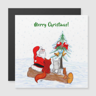 Jultomten med kanin Fox och ekorre