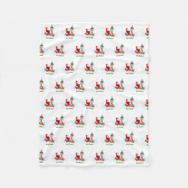 Jultomten med kanin Fox och ekorre Fleecefilt