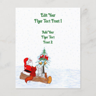 Jultomten med kanin Fox och ekorre Flygblad