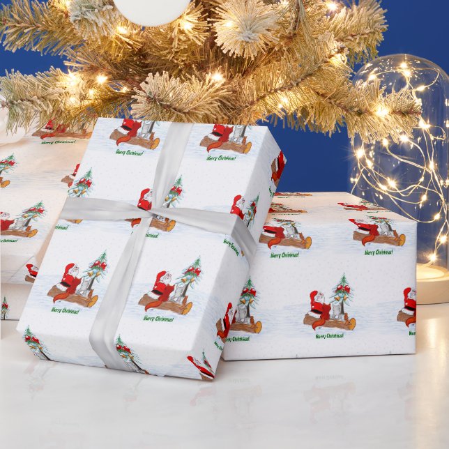 Jultomten med kanin Fox och ekorre Presentpapper (Helgdagar)