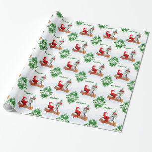 Jultomten med kanin Fox och ekorre Presentpapper