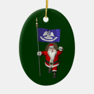 Jultomten med kännetecken för Louisiana Julgransprydnad Keramik