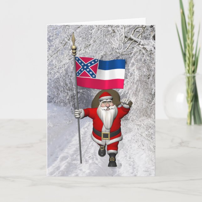 Jultomten med kännetecken för Mississippi Helgkort (Framsida)
