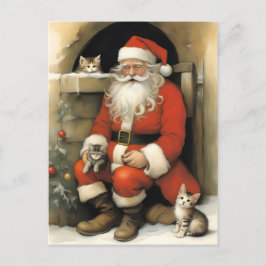 Jultomten med Kittens Vykort